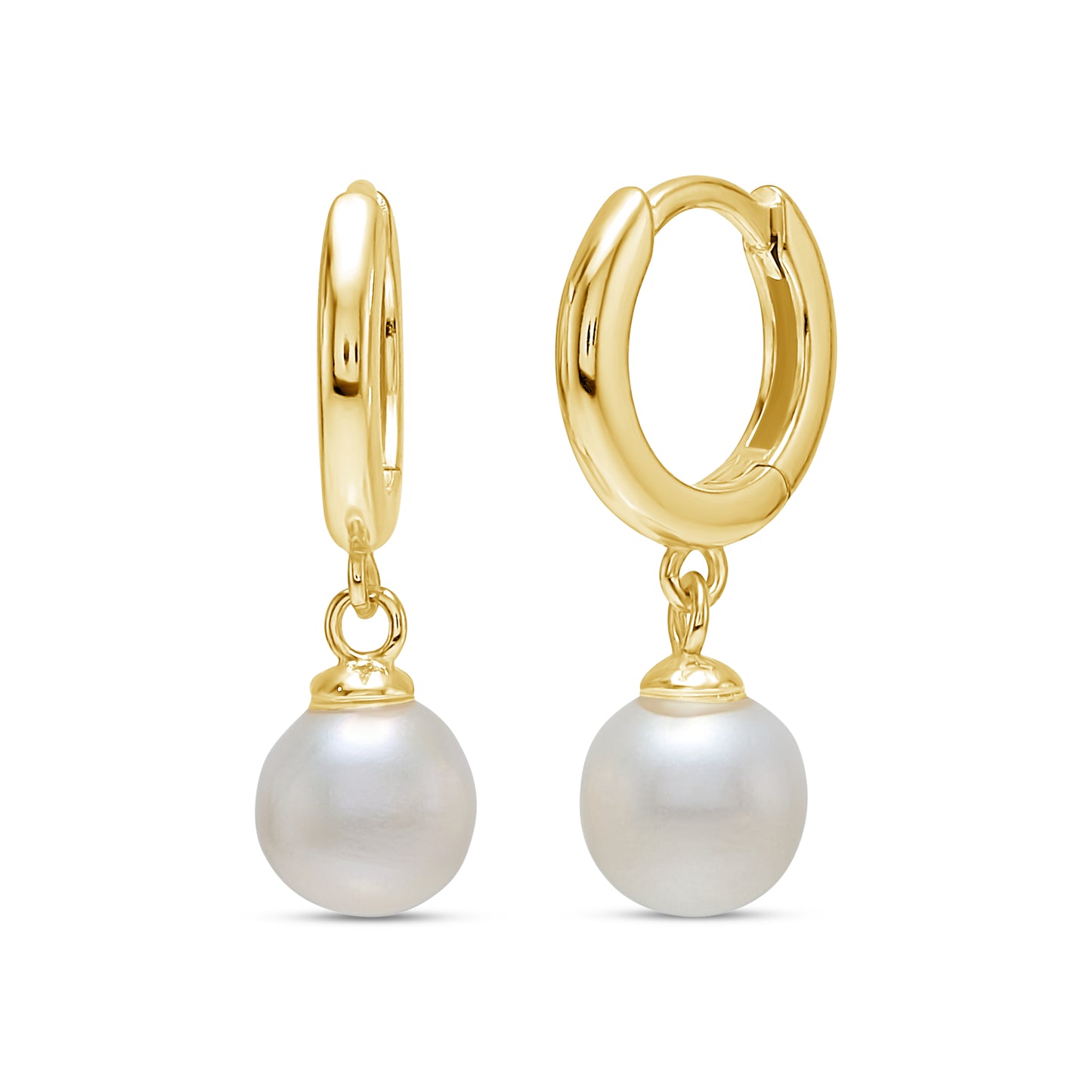 The Pearl Huggie in Gold image 0