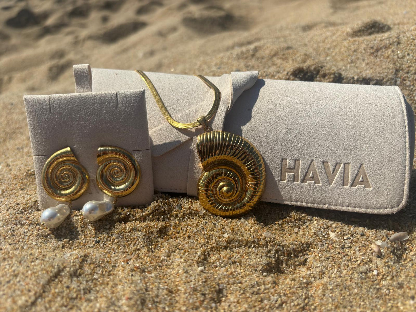 The Ammonite and Pearl Earrings