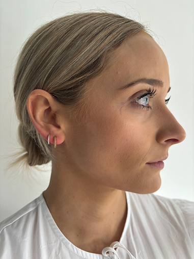 The Mini Diamond Huggie in Gold