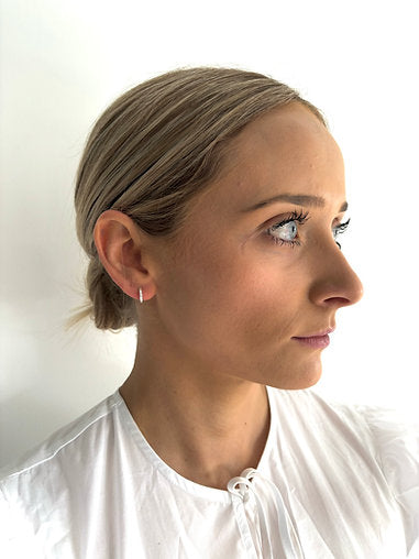 The Hammered Huggie in Silver