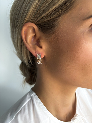 The Crystal Baguette Half Hoop