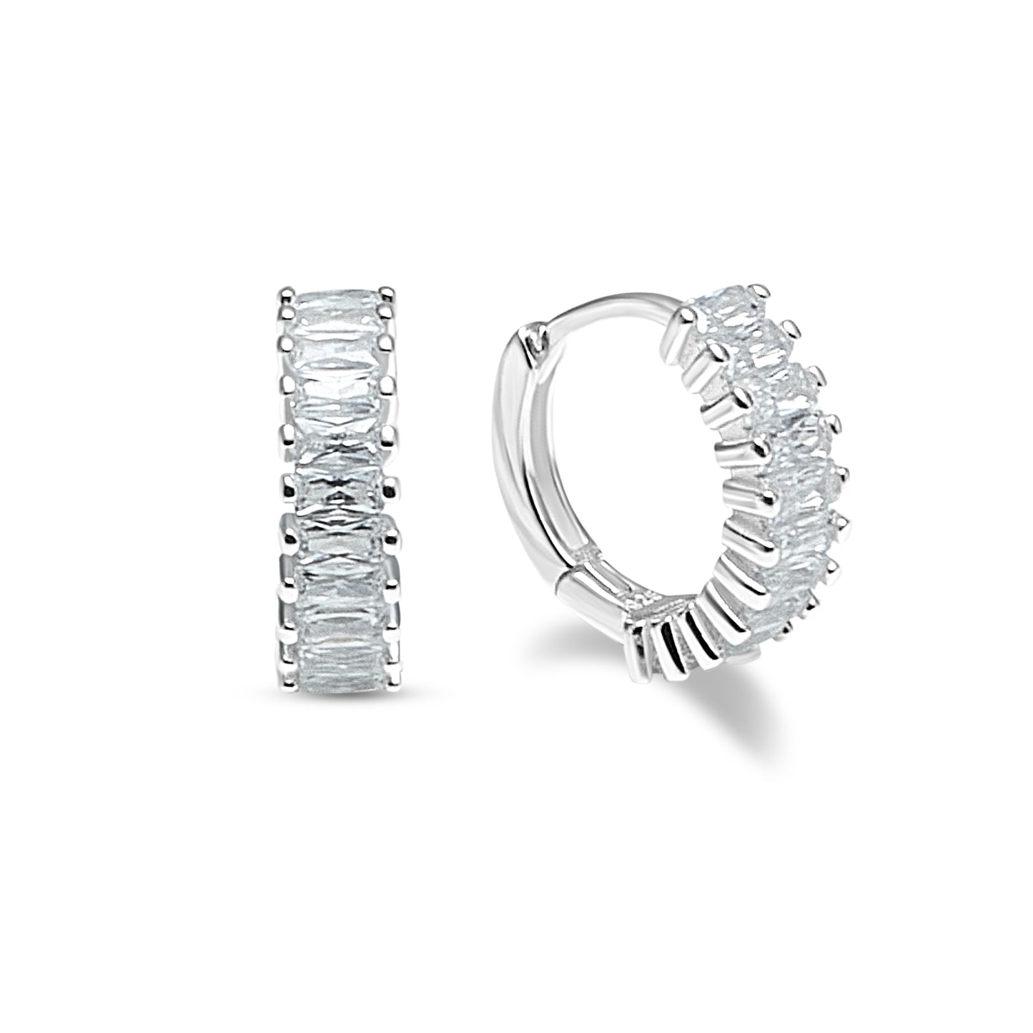The Baguette Huggie in Silver image 0