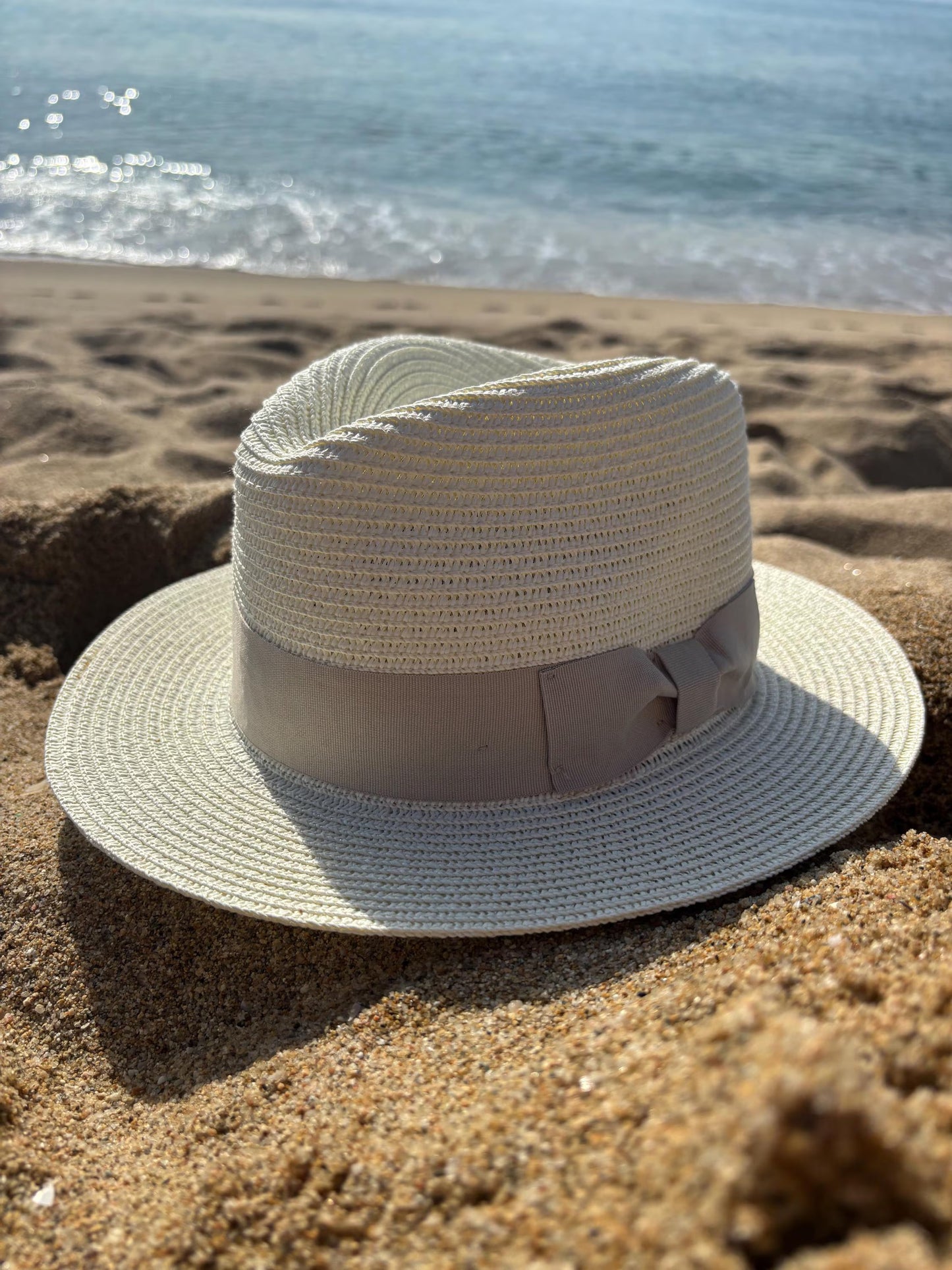 The Summer Fedora - Cream with Nude Band