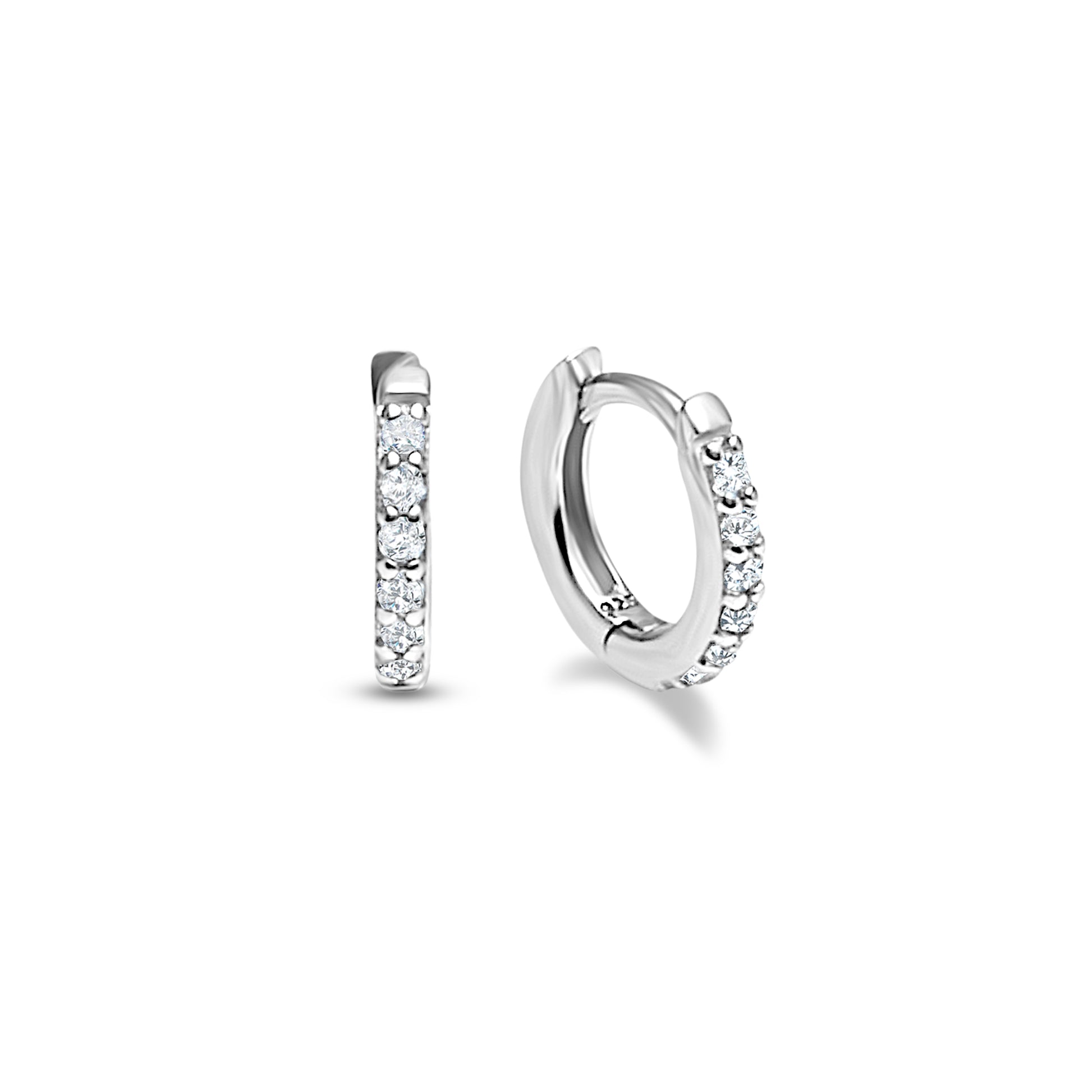 The Mini Diamond Huggie in Silver image 0
