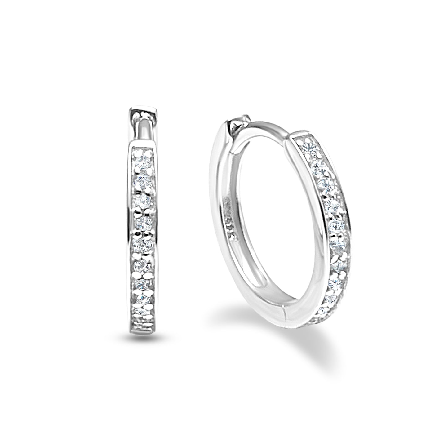 The Diamond Huggie in Silver image 0