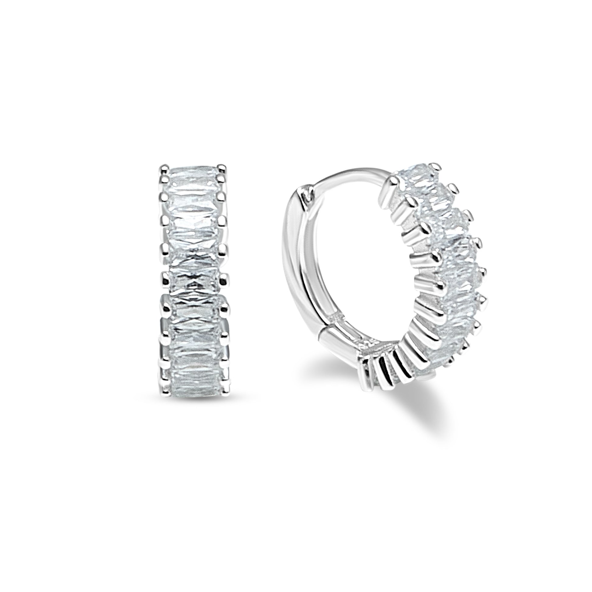 The Baguette Huggie in Silver image 0