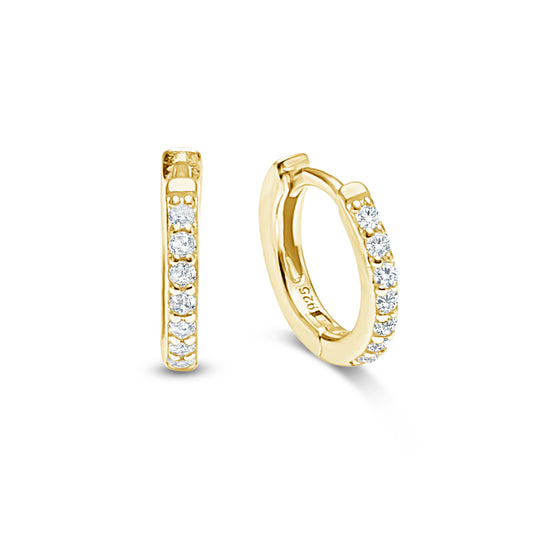 The Mini Diamond Huggie in Gold image 0