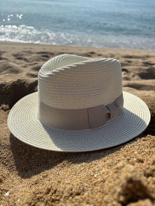 The Summer Fedora - Cream with Nude Band