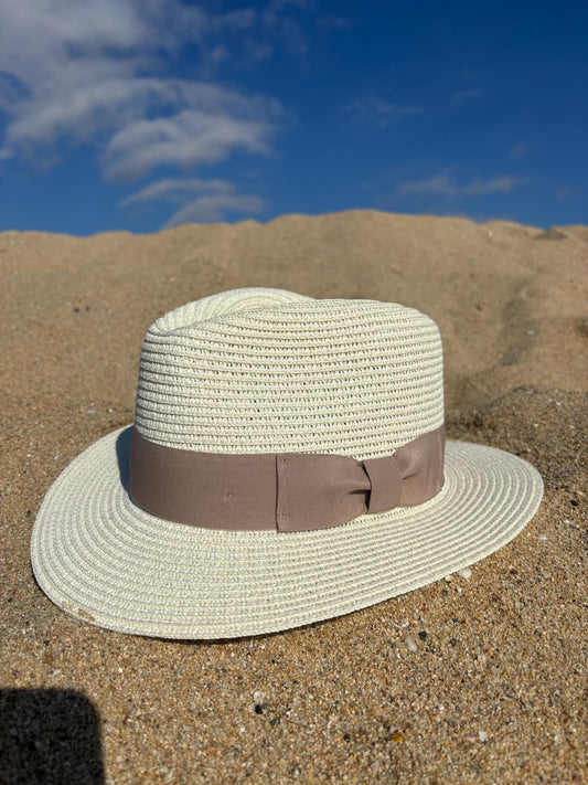 The Summer Fedora - Cream with Brown Band